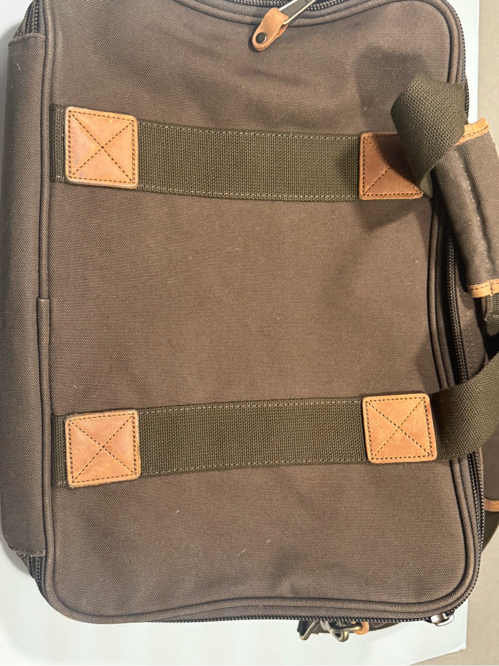 Vintage Cabela's Brown Canvas Laptop Brief with Tan Leather Trim - Picture 3 of 11
